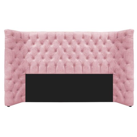 Cabeceira King Everest P02 195cm para Cama Box Suede - Doce Sonho Móveis Rosa Bebê