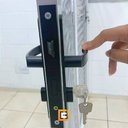 Ver imagem 3 de Porta Palheta sem Ventilação Alumínio Brilhante 210cm X 80cm Esquerda Linha 25