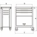 Ver imagem 2 de Carro para Ferramentas 3 Gavetas 1 Porta Tramontina PRO