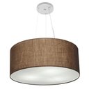 Ver imagem 1 de Lustre Pendente Cilíndrico Vivare Md-4188 Cúpula em Tecido 50x25cm - Bivolt - Café - Bivolt