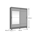 Ver imagem 4 de Guarda Roupa Casal 2 Portas de Correr e 2 Gavetas C/ Espelho Briz B74 Nature/off White - Henn