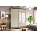 Ver imagem 2 de Guarda Roupa Casal 2 Portas de Correr e 2 Gavetas C/ Espelho Briz B74 Nature/off White - Henn