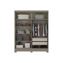 Ver imagem 3 de Guarda Roupa Casal 2 Portas de Correr e 2 Gavetas C/ Espelho Briz B74 Nature/off White - Henn