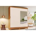 Ver imagem 1 de Guarda Roupa Casal 2 Portas de Correr e 2 Gavetas C/ Espelho Briz B74 Nature/off White - Henn