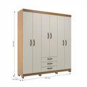 Ver imagem 4 de Guarda Roupa 6 Portas e 3 Gavetas Rp3637 Decibal Ipê Cristalo