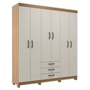 Ver imagem 2 de Guarda Roupa 6 Portas e 3 Gavetas Rp3637 Decibal Ipê Cristalo