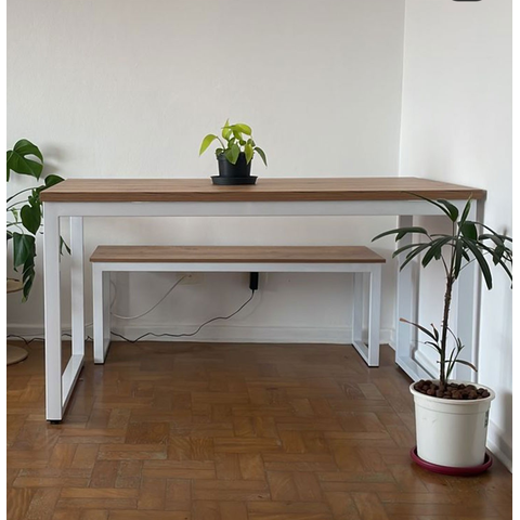 Mesa Estilo/modelo Industrial com 1 Banco (1,80 X 0,90)