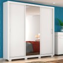Ver imagem 1 de Guarda Roupa Casal 3 Portas com Espelho e 2 Gavetas Residence - Branco