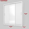 Guarda Roupa Casal 3 Portas com Espelho e 2 Gavetas Residence - Branco - 2
