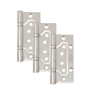 Dobradiça para Porta Silvana 4" com Rolamento 884 Sobrepor 35kg Inox Escovado com 3 Peças