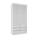 Ver imagem 3 de Guarda Roupas Modulado Solteiro com Espelho 120cm 2 Portas de Correr 100% MDF Royal