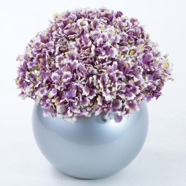 Arranjo de Hortência Branca e Lilás Rendinha - 1