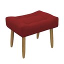Ver imagem 1 de Puff Banqueta Decorativo Pés Madeira Vermelho