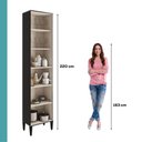 Ver imagem 4 de Paneleiro com Vidro 2 Portas 5 Prateleiras Lótus Móveis Carraro