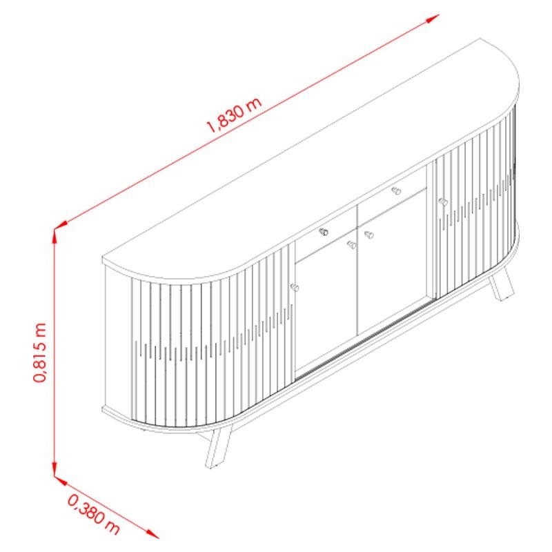 Aparador para Sala Buffet Mônaco e Cristaleira Moss Cumaru Opala – Madetec - 2