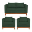 Ver imagem 1 de Kit Sofá 3 Lugares e 2 Poltronas Europa 180 cm Estilo Conforto e Elegância Linho - Doce Sonho