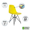 Ver imagem 4 de Mesa Industrial Base Ferro Preto 137x90 Tampo Preto 4 Cadeiras Eiffel Ferro Preto Assento Amarelo