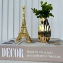 Ver imagem 4 de Decoração sala livro fake + vaso dourado + torre Eiffel