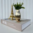 Ver imagem 3 de Decoração sala livro fake + vaso dourado + torre Eiffel