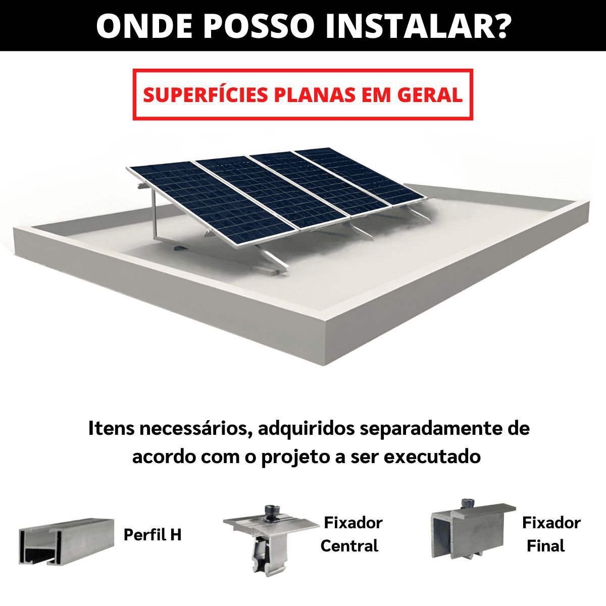 Cavalete Estrutura Suporte de Laje Para Placa Painel Solar Alumínio e Inox | Perfil Master - 4