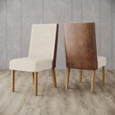 Ver imagem 7 de Kit 2 Cadeiras Estofadas Anne Corano Caramelo Suede Linho Henn
