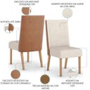 Ver imagem 3 de Kit 2 Cadeiras Estofadas Anne Corano Caramelo Suede Linho Henn