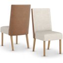 Ver imagem 1 de Kit 2 Cadeiras Estofadas Anne Corano Caramelo Suede Linho Henn