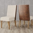 Ver imagem 2 de Kit 2 Cadeiras Estofadas Anne Corano Caramelo Suede Linho Henn