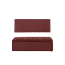 Ver imagem 1 de Kit Cabeceira e Calçadeira Vitoria 100 cm Suede Vermelho