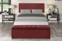 Ver imagem 2 de Kit Cabeceira e Calçadeira Vitoria 100 cm Suede Vermelho
