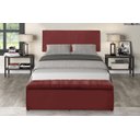 Ver imagem 2 de Kit Cabeceira e Calçadeira Vitoria 100 cm Suede Vermelho