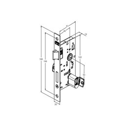 Fechadura Classic 3200 Roseta Quadrada Externa - Gold - 3