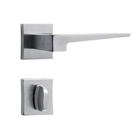 Fechadura Stam Classic 3200 - Ros. Quad. Inox Escovado - Banheiro