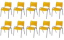 Ver imagem 2 de Cadeira Iso Base Cinza Escola, Escritório Amarelo Kit 10 Un