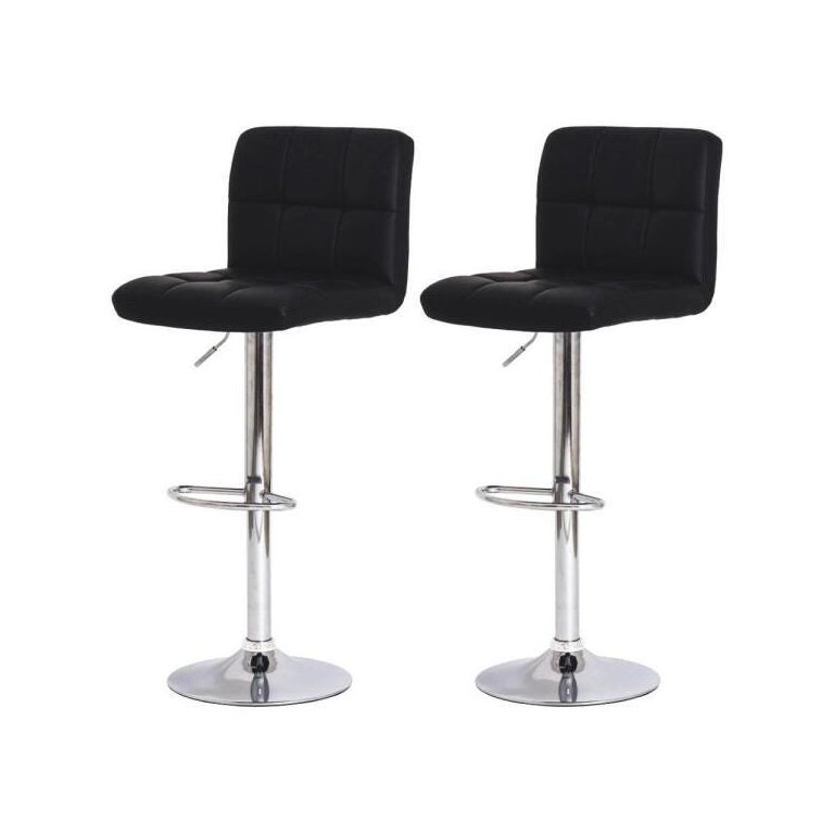 Kit 2 Banquetas para Cozinha Giratória Alta Gomos Preta - Preto