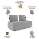 Ver imagem 6 de Sofá 2 Lugares 148cm Sala de Estar Rovier Veludo Cinza Z32 - Mpozenato