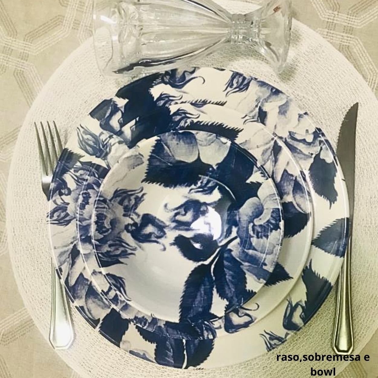 Aparelho de Jantar 30pç para 6 Pessoas Floral Azul - 7