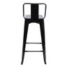 Banqueta Alta Para Cozinha Americana Bancada Bar Tolix Iron Industrial Com Encosto Preto - 4