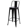 Banqueta Alta Para Cozinha Americana Bancada Bar Tolix Iron Industrial Com Encosto Preto - 1