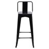 Banqueta Alta Para Cozinha Americana Bancada Bar Tolix Iron Industrial Com Encosto Preto - 2