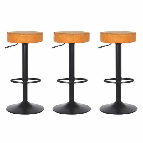 Kit 3 Banqueta Alta Para Bar Bistro Bancada Balcão Cozinha Viena Giratoria Caramelo