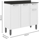Ver imagem 2 de Armário Balcão de Cozinha com Tampo 3 Portas 1 Gaveta Branco Rosana