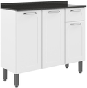 Ver imagem 1 de Armário Balcão de Cozinha com Tampo 3 Portas 1 Gaveta Branco Rosana