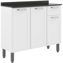 Ver imagem 1 de Armário Balcão de Cozinha com Tampo 3 Portas 1 Gaveta Branco Rosana