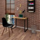 Ver imagem 2 de Mesa Escrivaninha Fit 90cm Natura e Cadeira Charles Preta - Mpozenato