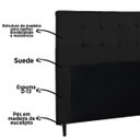 Ver imagem 3 de Cabeceira de Casal 140cm Luna I02 Suede Preto - Mpozenato