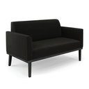 Ver imagem 6 de Conjunto Poltrona e Namoradeira Decorativa Isabella Pés Fixo em Madeira Preto Suede Preto G19 - Gran