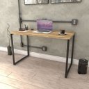 Ver imagem 2 de Kit 2 Mesas de Escritório Office 120cm Estilo Industrial Prisma Carvalho - Mpozenato