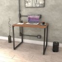 Ver imagem 2 de Kit 2 Mesas de Escritório Office 90cm Estilo Industrial Prisma Nogal - Mpozenato