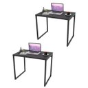 Ver imagem 1 de Kit 2 Mesas de Escritório Office 90cm Estilo Industrial Prisma Preto Onix - Mpozenato